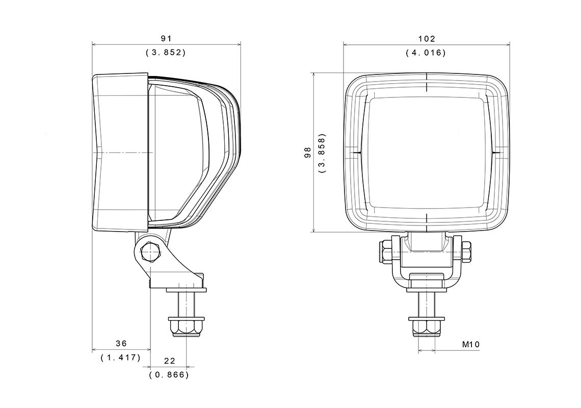 Arbeitsscheinwerfer Heavy LED  Asymmetrische Flood 5000 Lumen